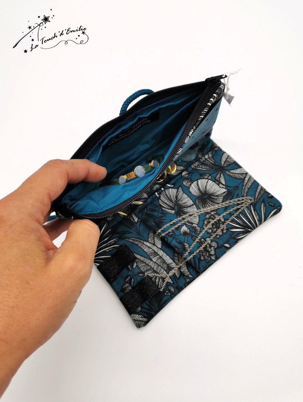 Trousse à Bijoux Noir et Bleu luxe--9997258903300