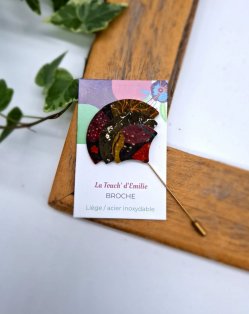 Broche Eventail Coquelicot