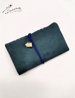 Trousse à Bijoux Jacquard Bleu